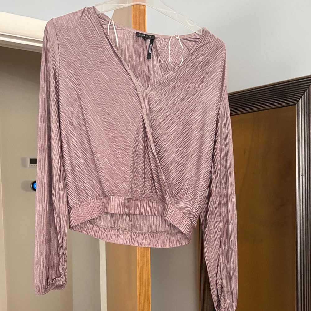 Dynamite Textured Mauve Blouse